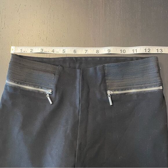 ZARA Basic Moto Zip Detail Ribbed Knee Exposed Elastic Waist Pant Women’s Size S - Picture 8 of 8